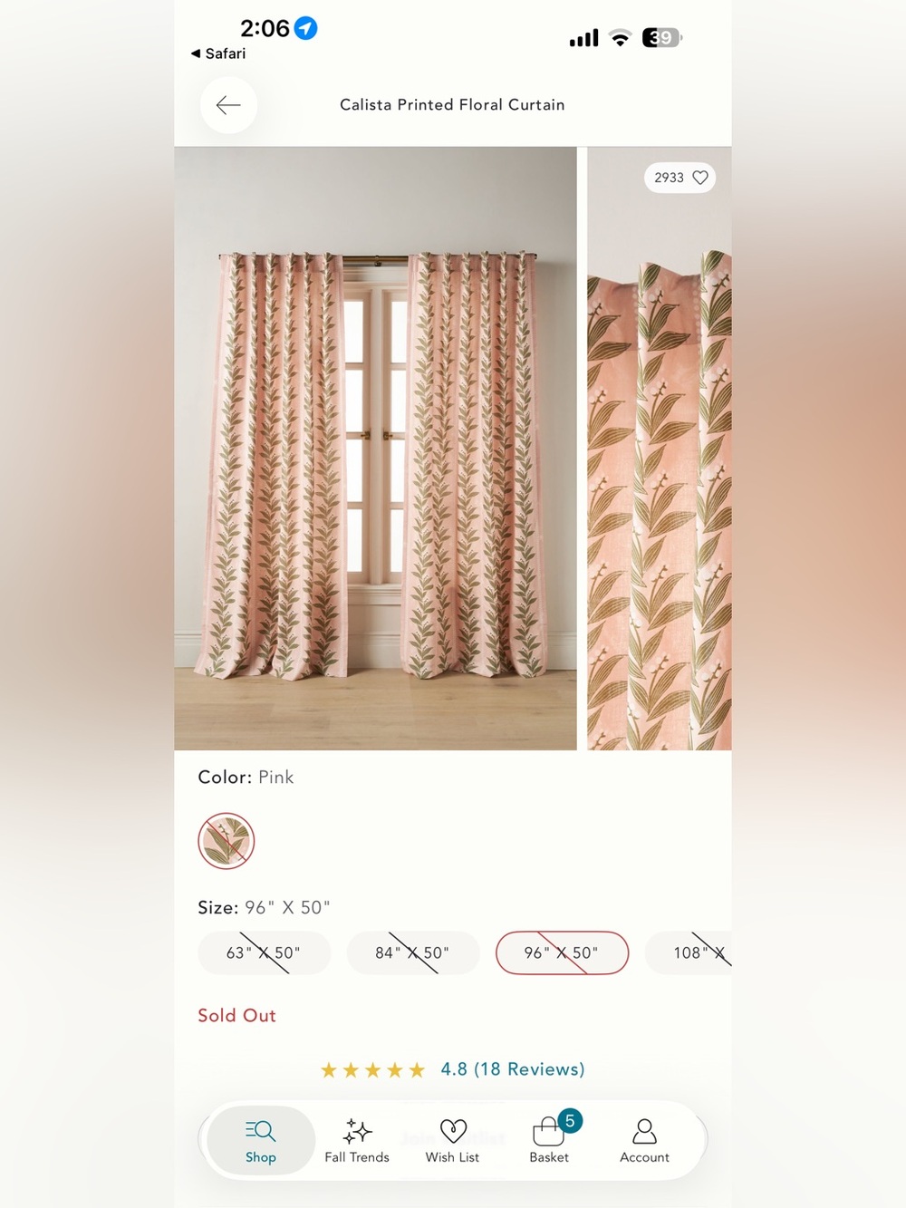 ISO Calista Printed Floral Curtains